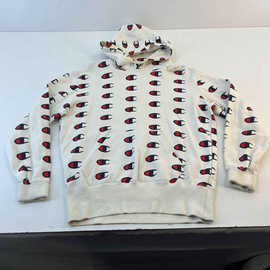 Champion Logo Hoodie White size Small