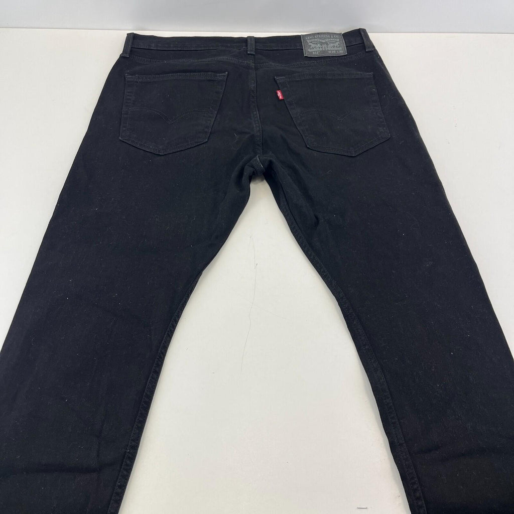Levi Strauss 512 Jeans Mens Levis W36" Leg 30" Slim Tapered Black