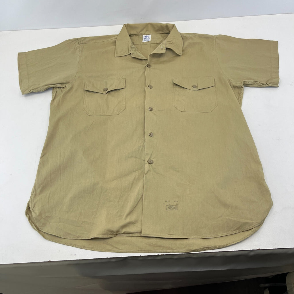 Vintage Elbeco Reeves Khaki Sanforized Poplin Workwear Shirt US Military XL