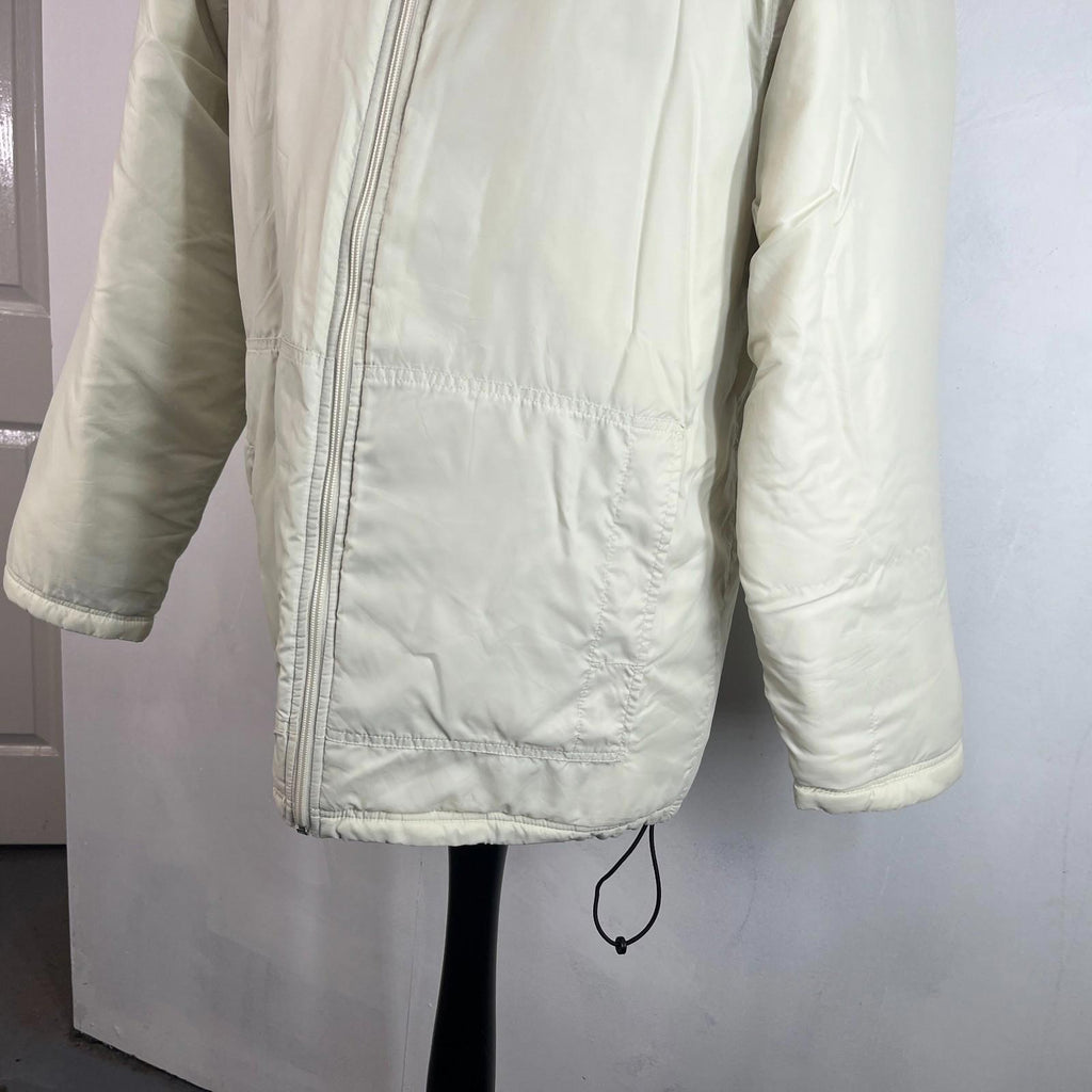 Nike Jacket Men's Quilt Lined Insulated Coat with Removable hood in Cream size M