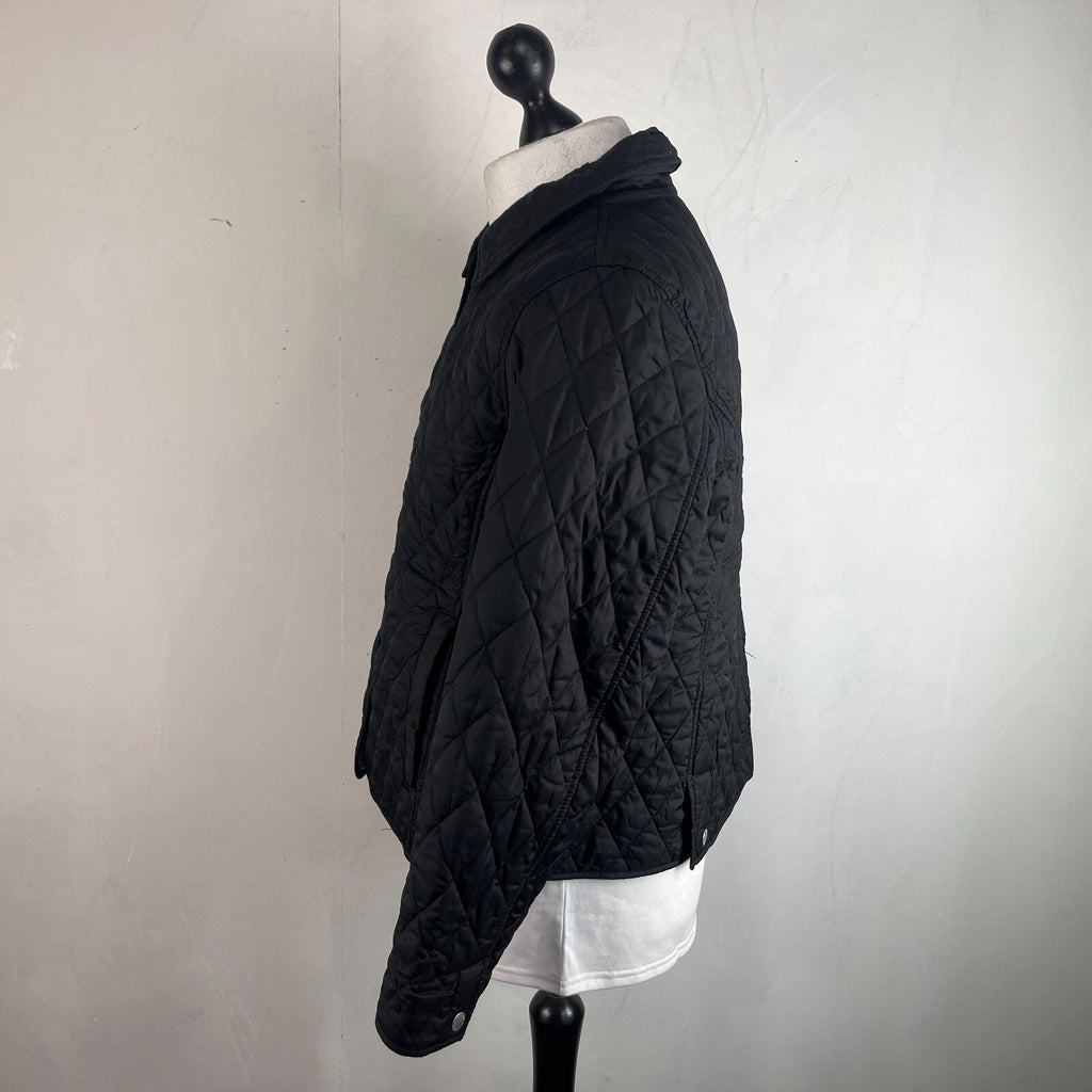 L.L Bean Women's Quilted Jacket size Large in Black Argyll