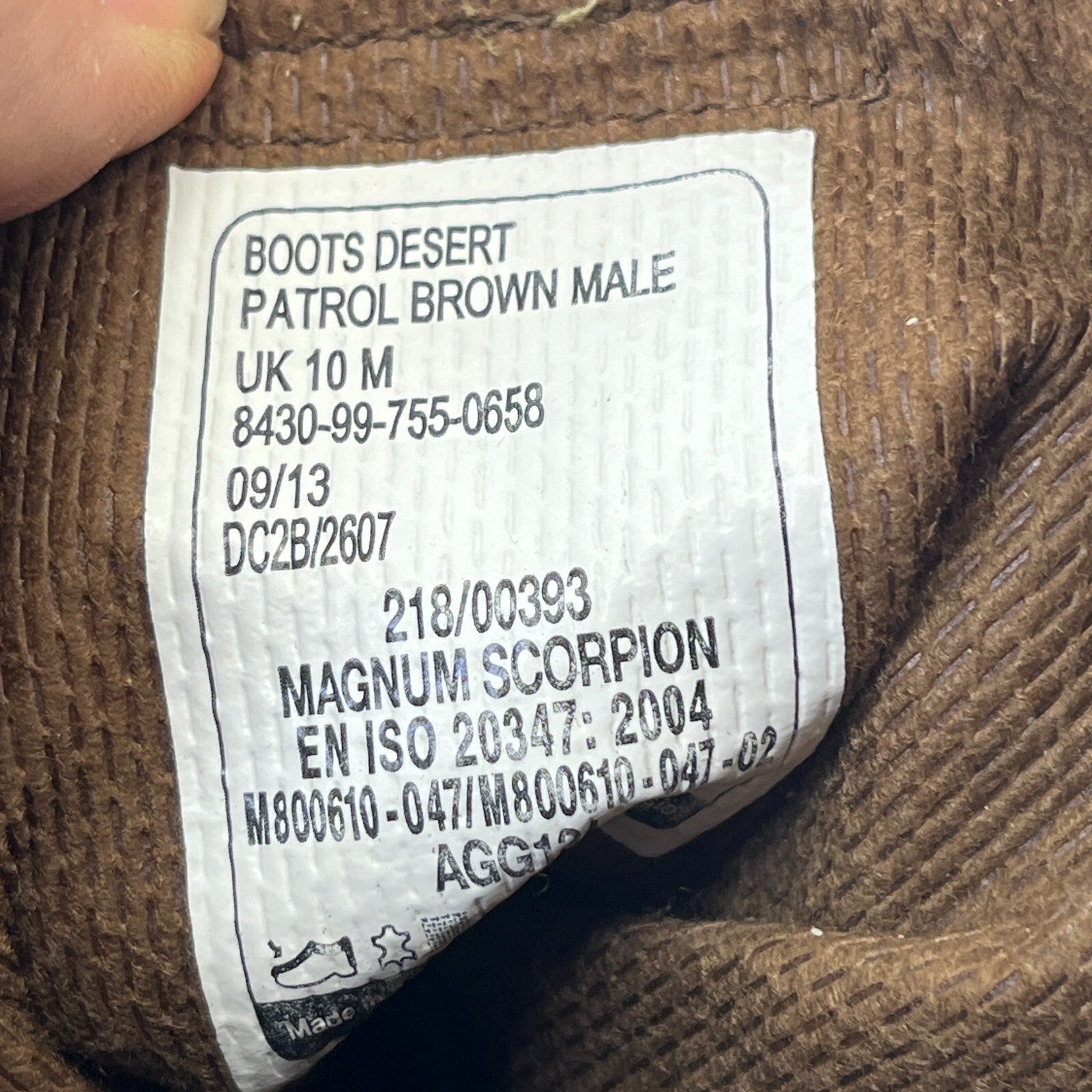 Magnum Scorpion Desert Patrol Boots British Army Surplus Brown Male size 10 M