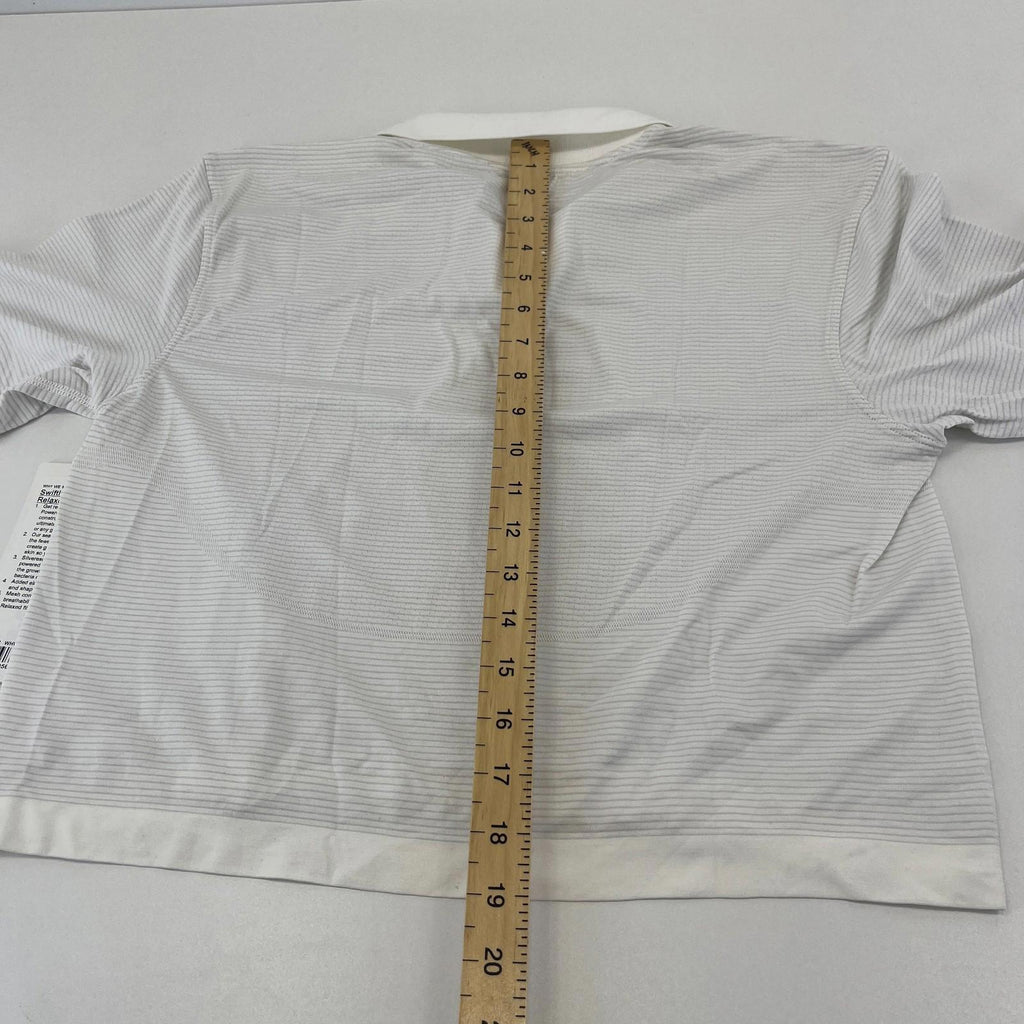 Lululemon Swiftly Tech Relaxed Fit Polo Shirt Top White  US 8 UK 12