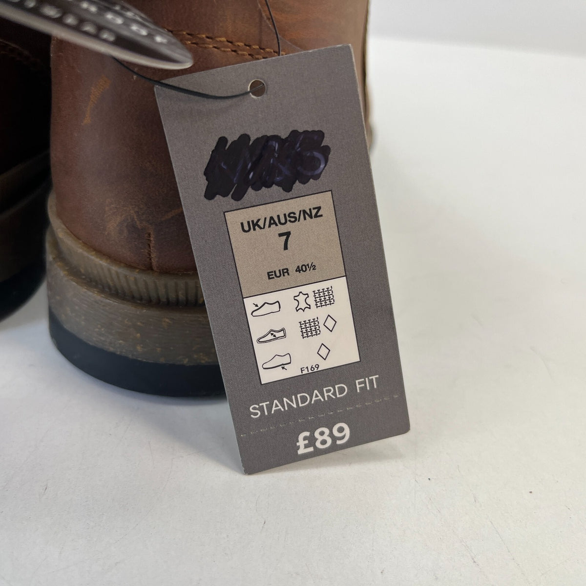M&S Men's Leather Hiking Ankle Boots in Brown Waterproof Shock Resilient size 7