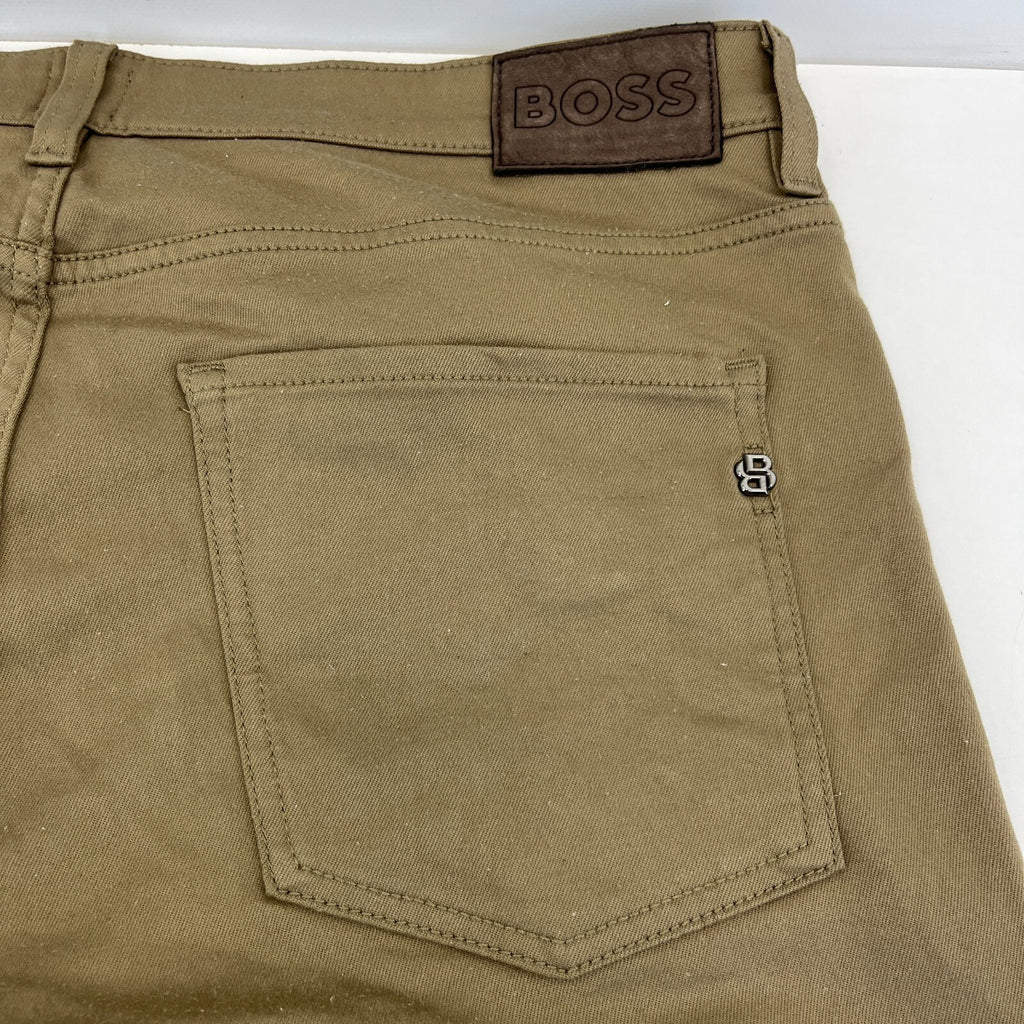 Hugo Boss Delaware Men's Jeans Slim Tapered W36" L32" Tan Brown Stretch