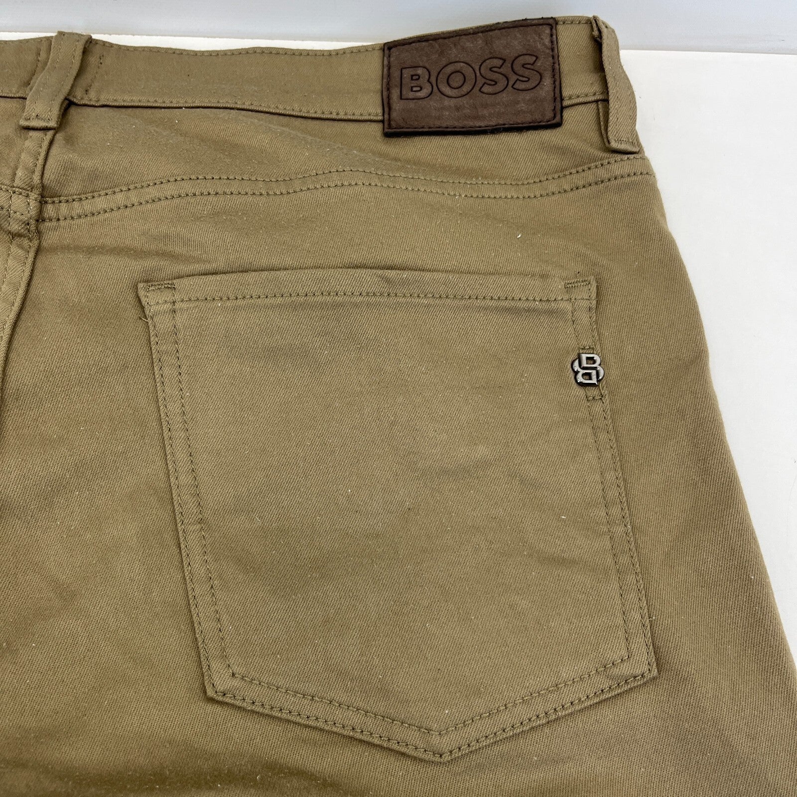 Hugo Boss Delaware Men's Jeans Slim Tapered W36" L32" Tan Brown Stretch