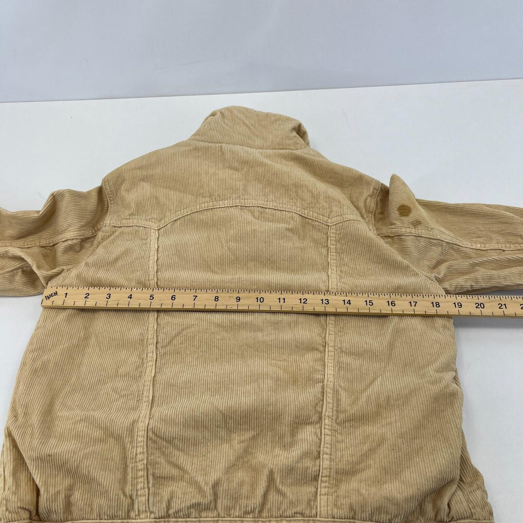 Topshop Moto Sherpa Lined Corduroy Jacket UK Women's Tan Brown Beige size 10