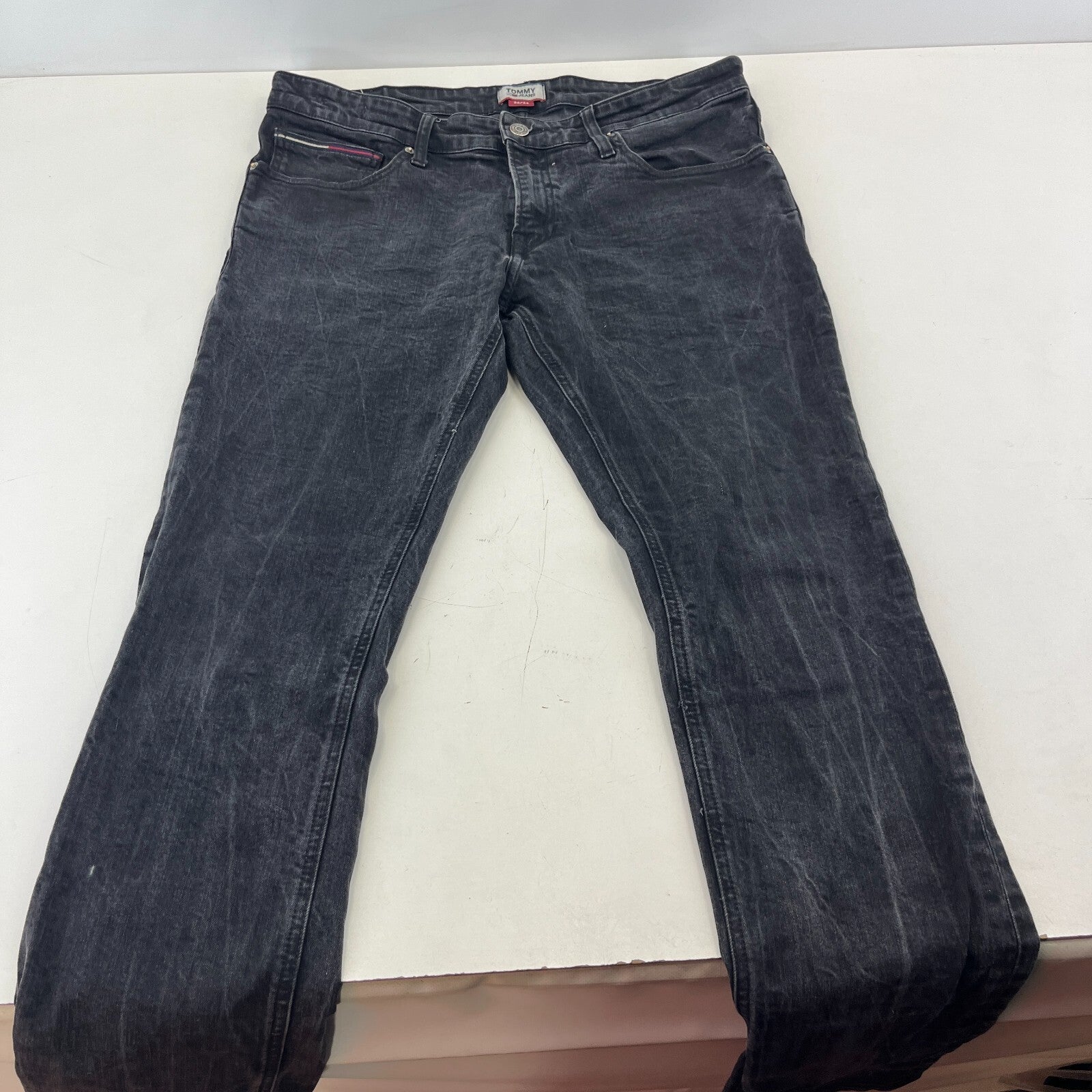 Tommy Hilfiger Scanton Jeans Mens W36" L34" Denim Slim Fit Stretch Black