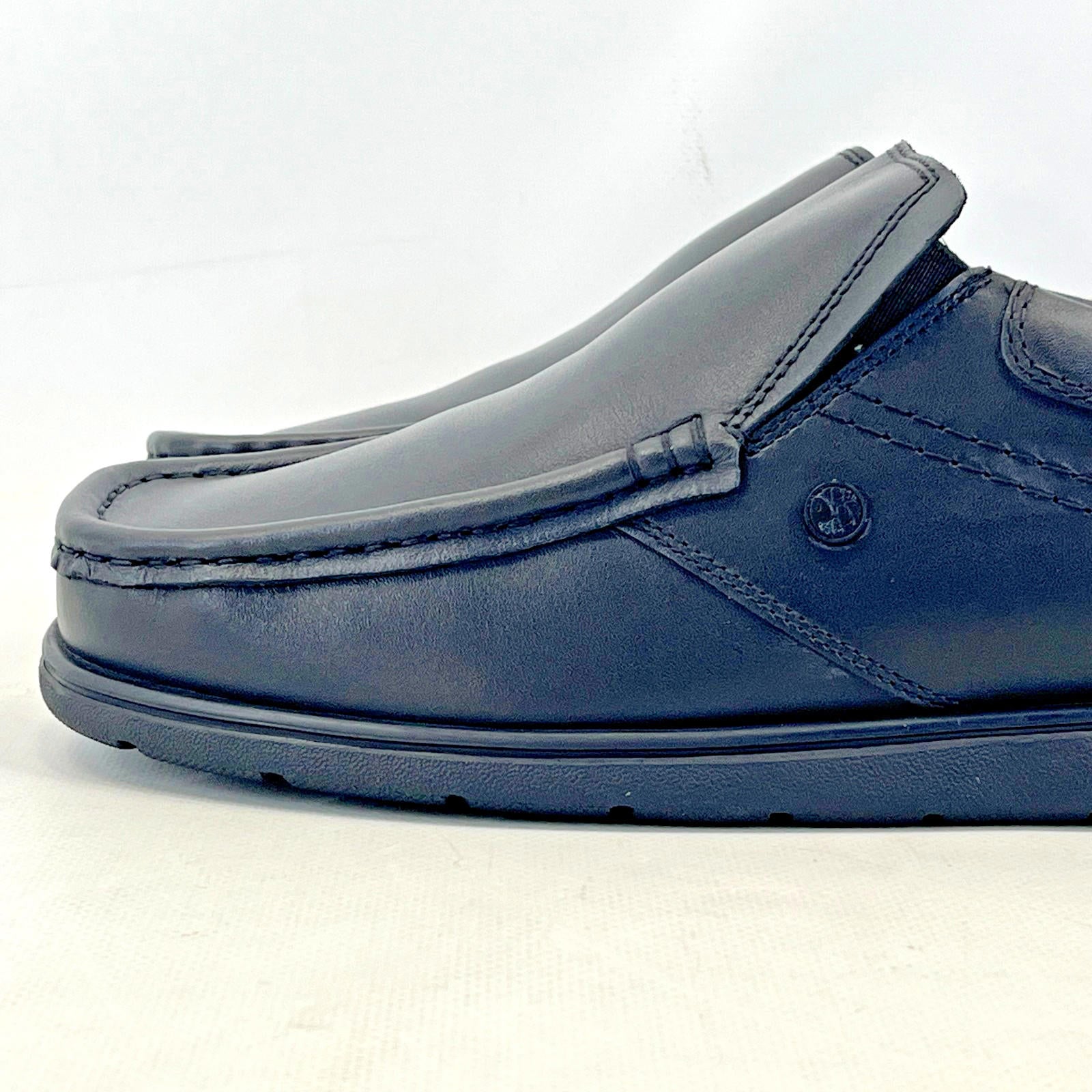 Pretty Green Waltham Slip On Shoes Moccasin Loafers Men's Black Leather size 7.5