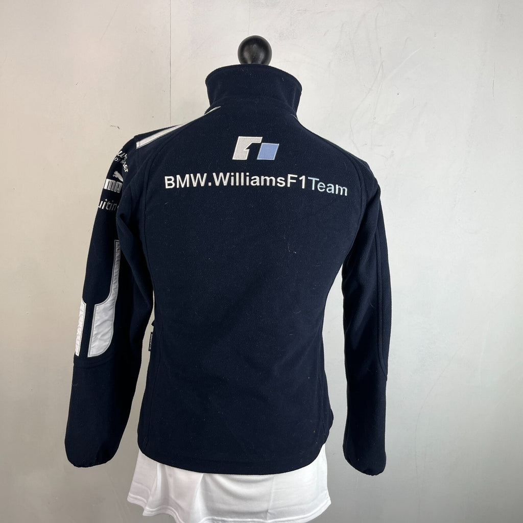 BMW Williams F1 Racing Team Embroidered Fleece Jacket in Black Womens UK size 10
