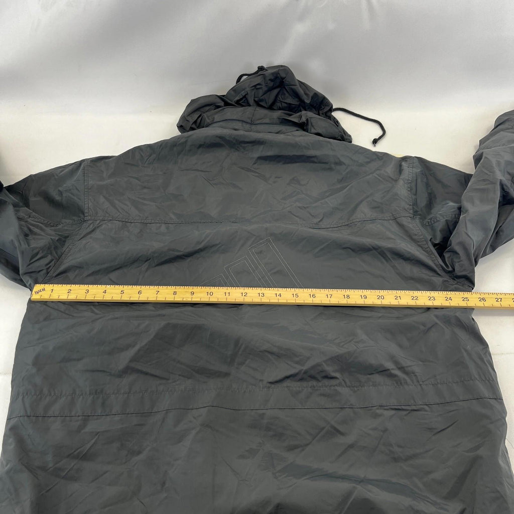 Adidas Men's Quilted Coach Jacket in Dark Grey - size Medium Oversized