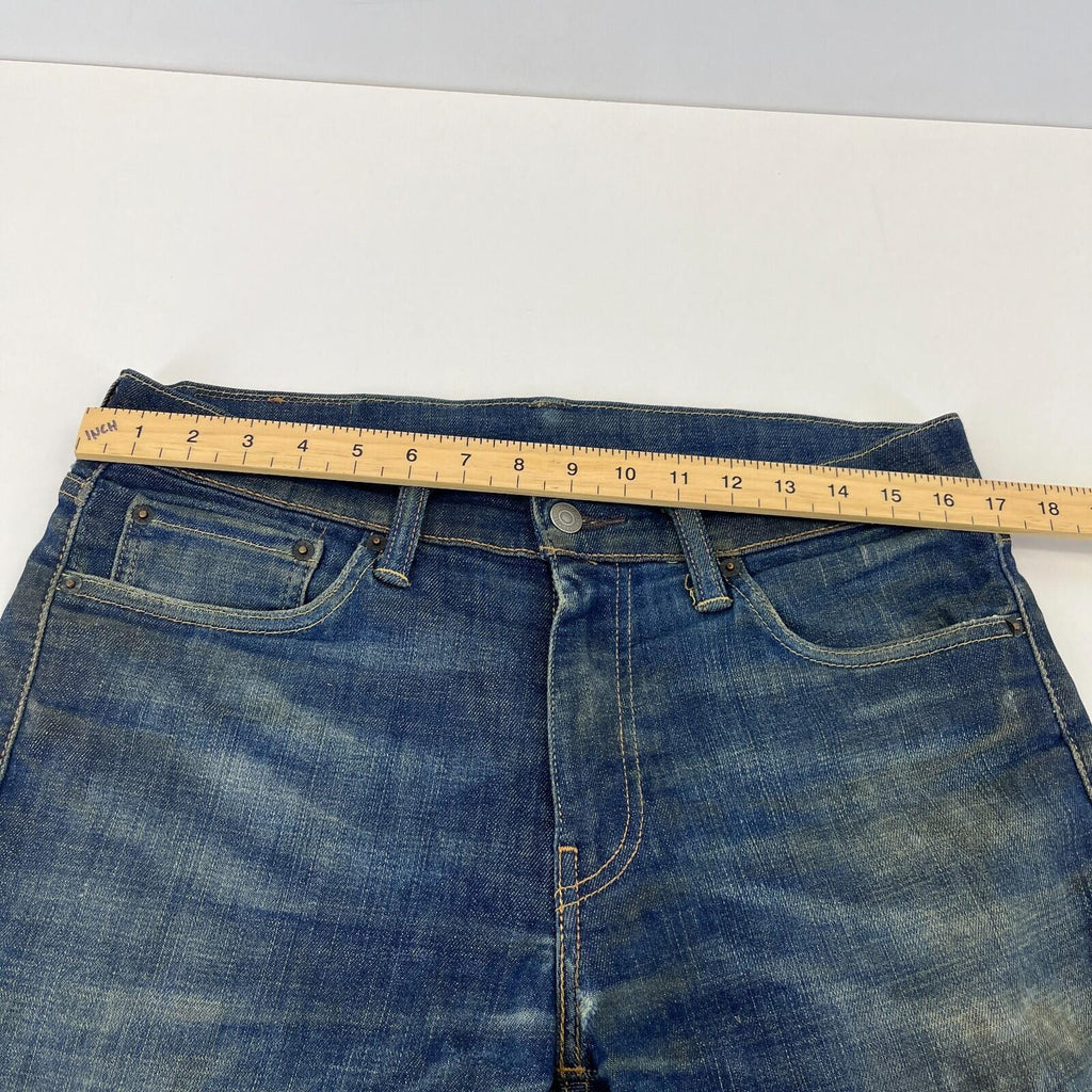 Levis 511 Distressed Slim Fit Jeans W32 L30 Blue Denim Straight Leg Mens Casual