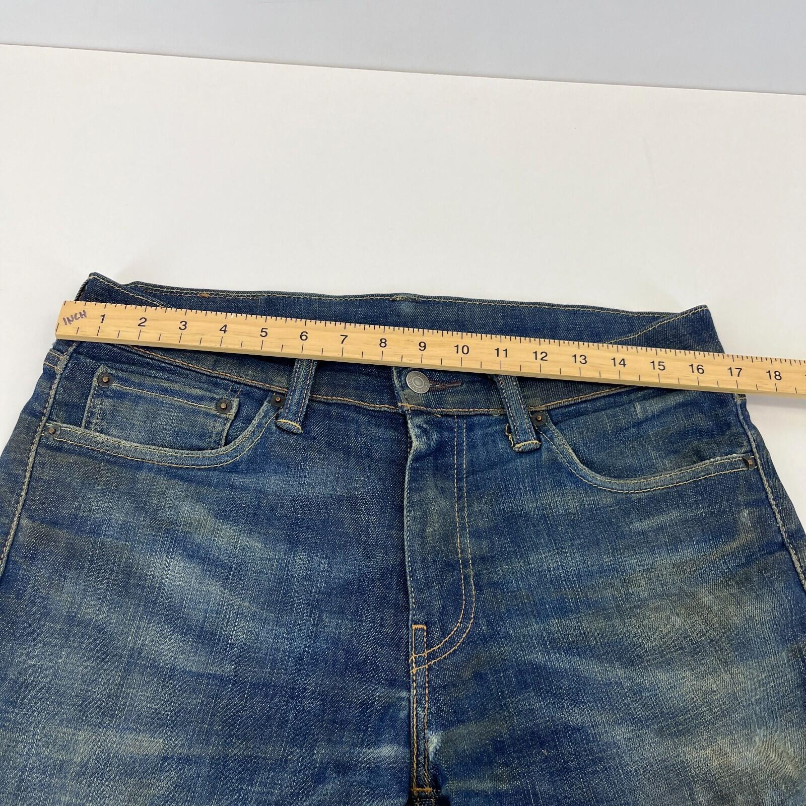 Levis 511 Distressed Slim Fit Jeans W32 L30 Blue Denim Straight Leg Mens Casual