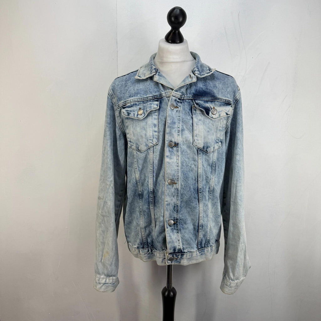 Vintage Rocawear Denim Jacket Bleach Wash Men's XL Hip Hop Y2K