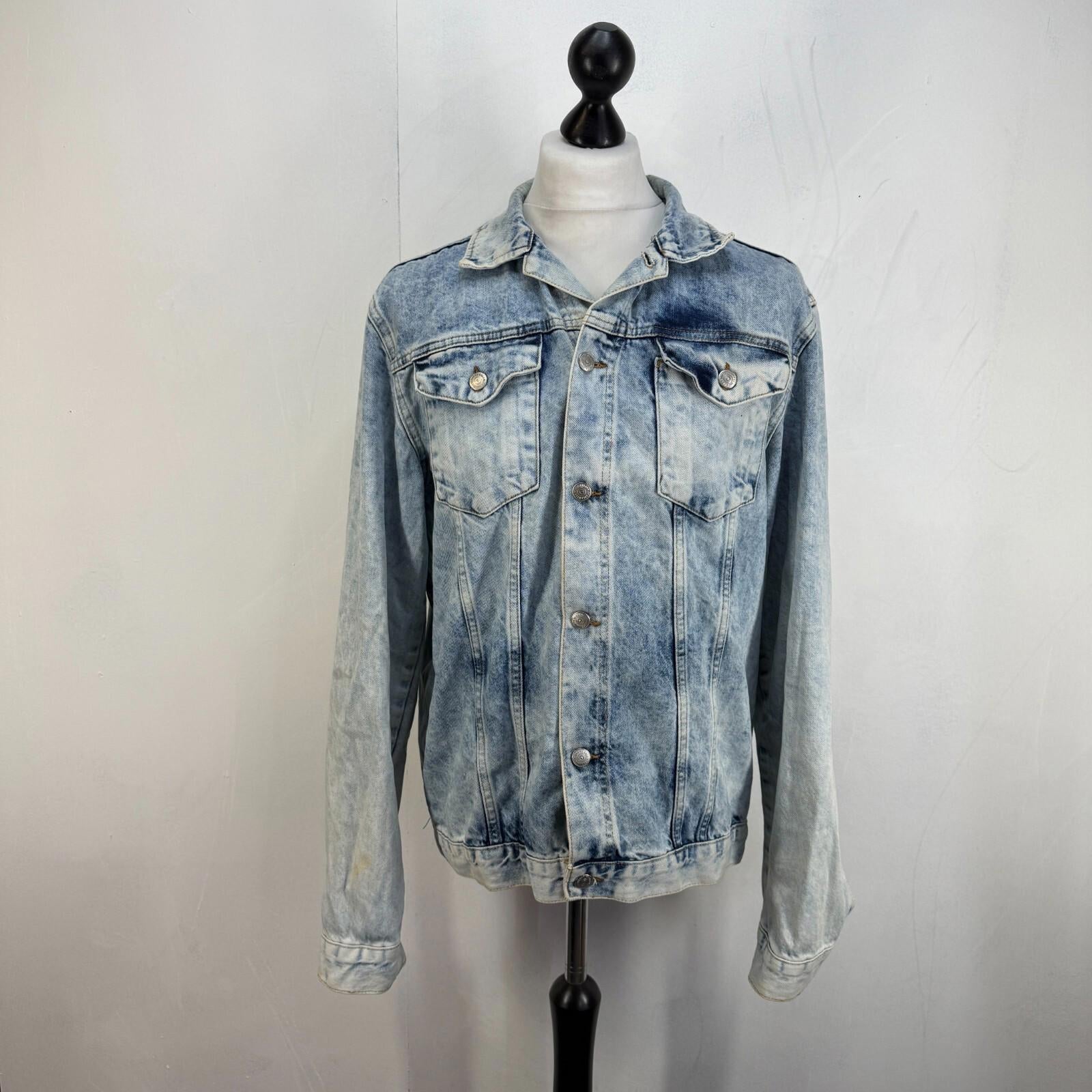 Vintage Rocawear Denim Jacket Bleach Wash Men's XL Hip Hop Y2K