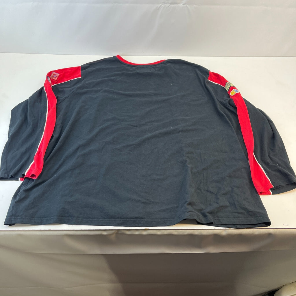 Joe Browns Biker T-shirt Mens Black/Red size 6XL Crew Neck Long Sleeve Cotton