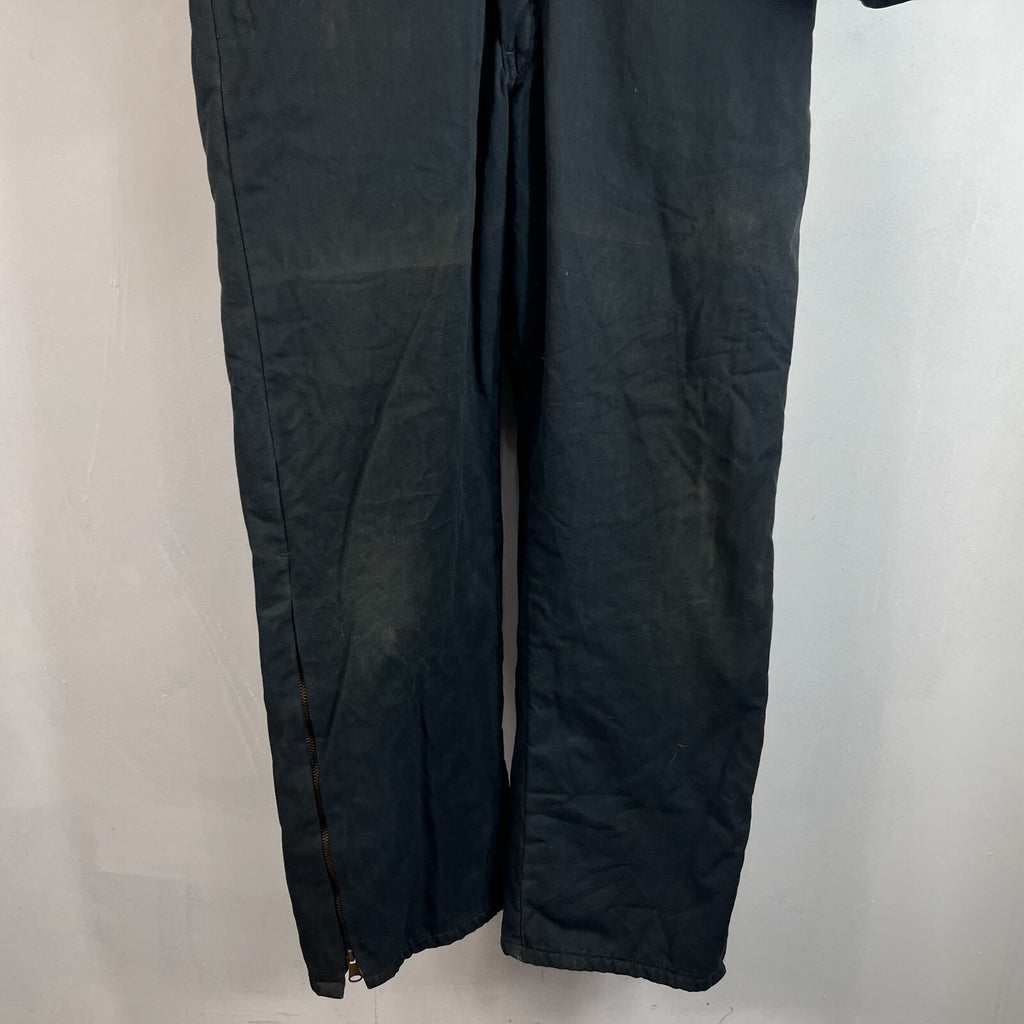Vtg Walls Zero Zone Heavy Duty Overalls Quilted Insulated in Black Large Tall