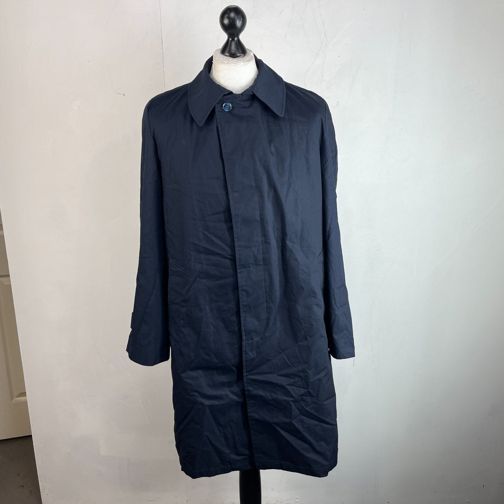 Vintage Men's Trench Coat in Navy Blue with Removable Liner size 40R Raincoat