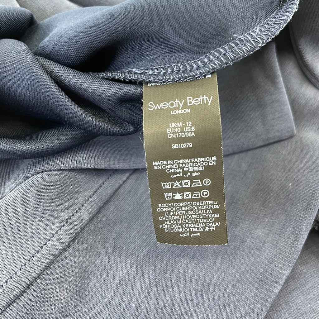 Sweaty Betty Sand Wash Half Zip Longline Sweatshirt Navy Blue size M/12