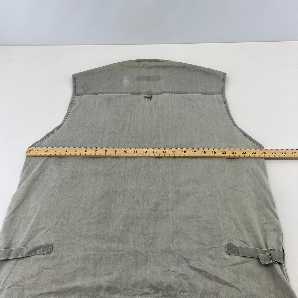 Duke Biaud Men's Grey Denim Waistcoat Hunting Fishing Multi Pocket Gilet size XL