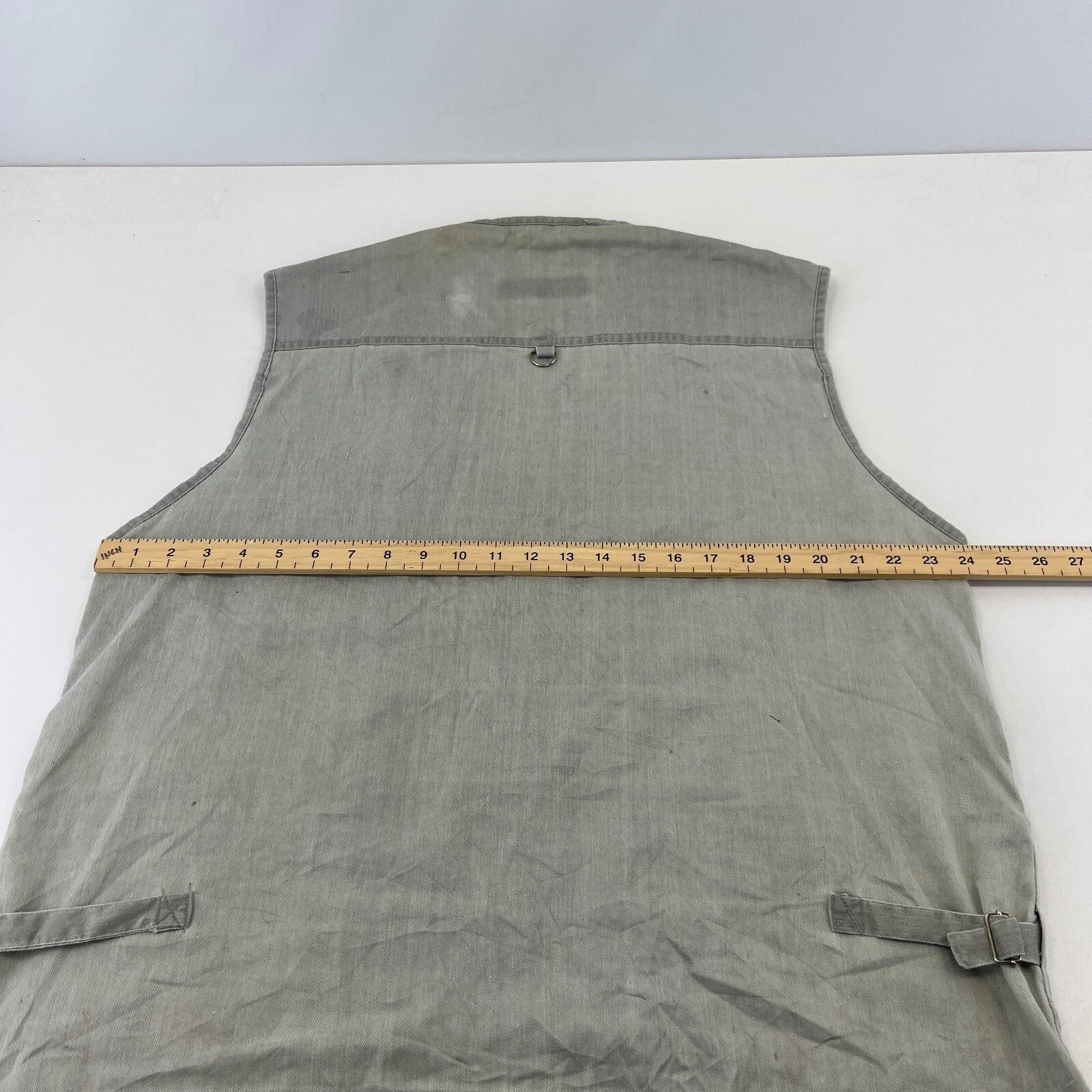 Duke Biaud Men's Grey Denim Waistcoat Hunting Fishing Multi Pocket Gilet size XL