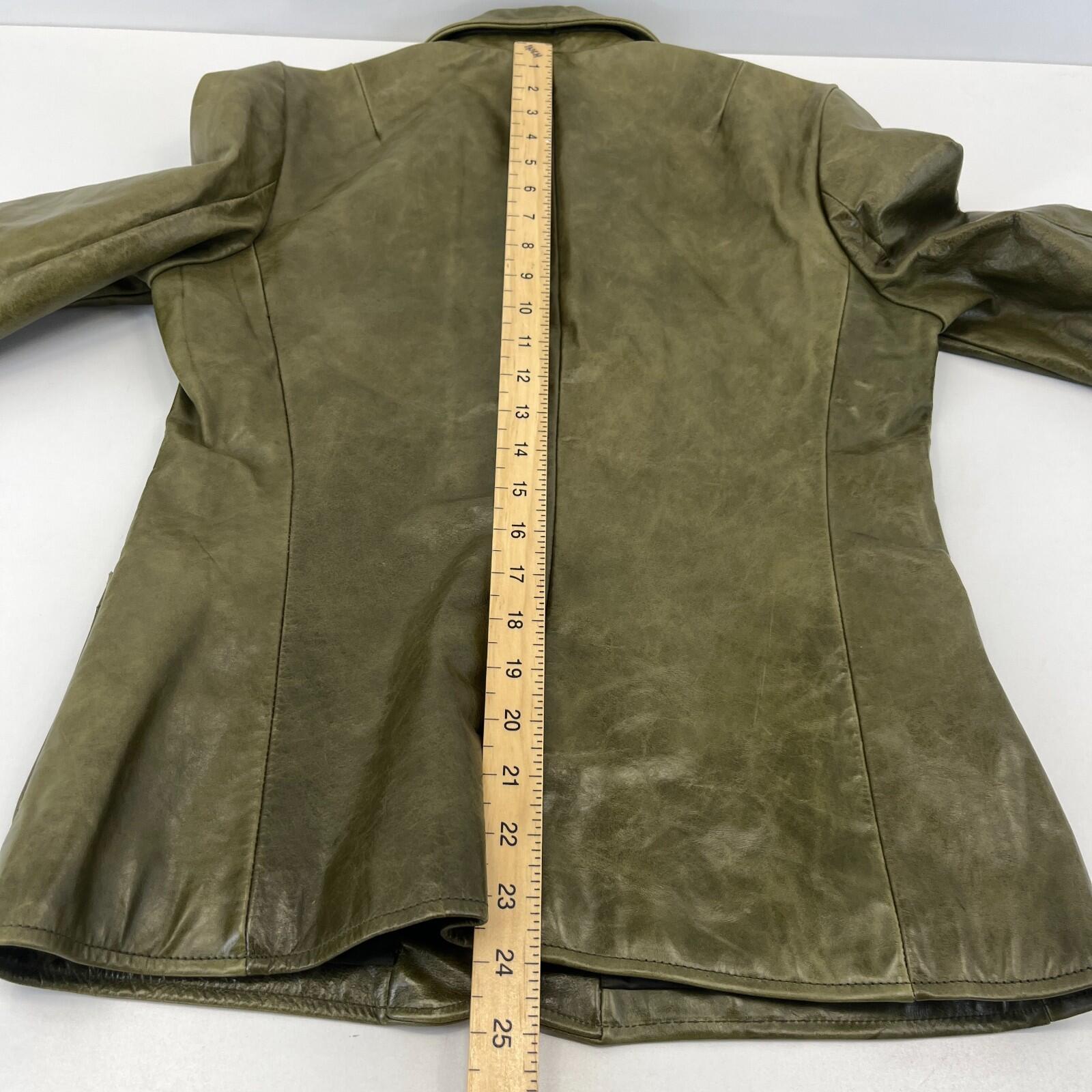 Gap Distressed Look Leather Jacket in Green size XS Women's Vintage