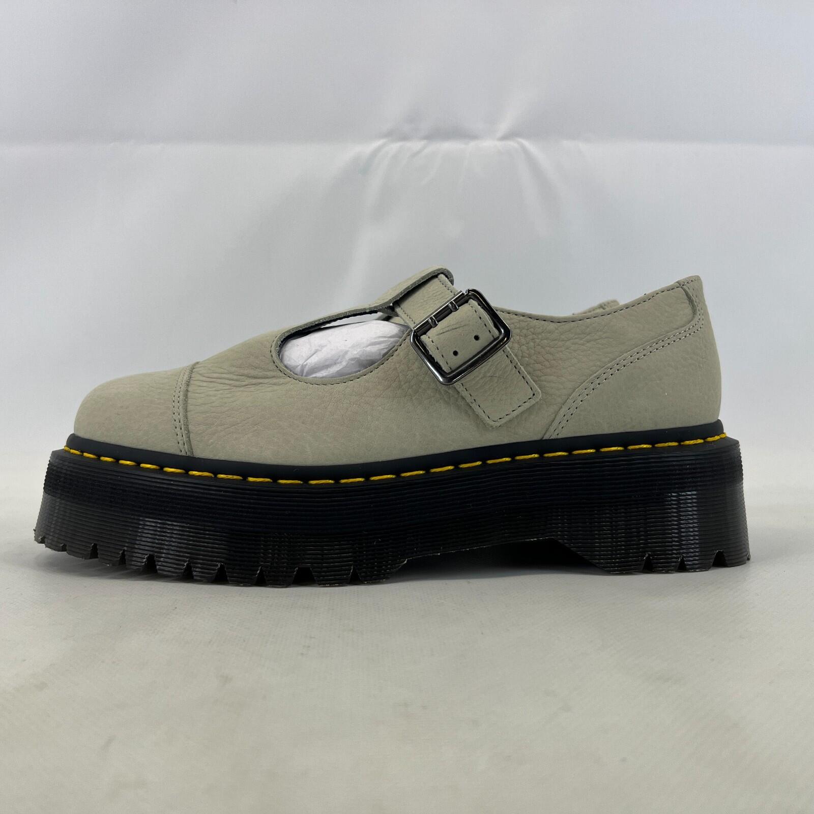 Dr. Martens Bethan Nubuck Leather Platform Mary Jane Shoes UK 8 EU42 Mint Green