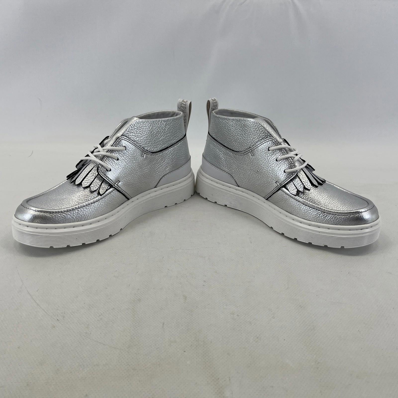 Dr Martens Jemima Silver & White Leather Kiltie Chukka Boots Shoes Womens UK 4