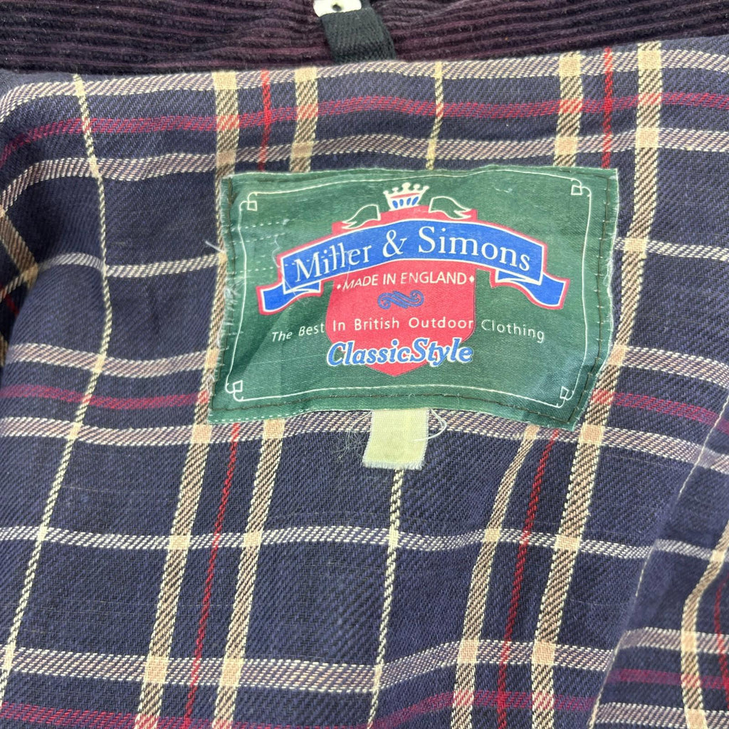 Miller & Simons Wax Jacket in Black with Removable Hood UK size S