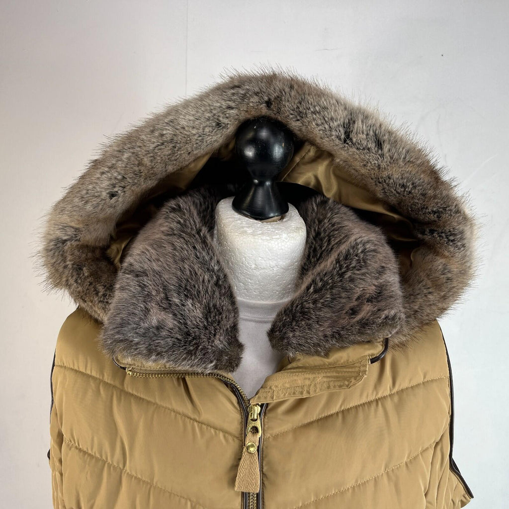 Joules Warm Welcome Collection Quilted Gilet with Faux Fur Collar Brown size 20