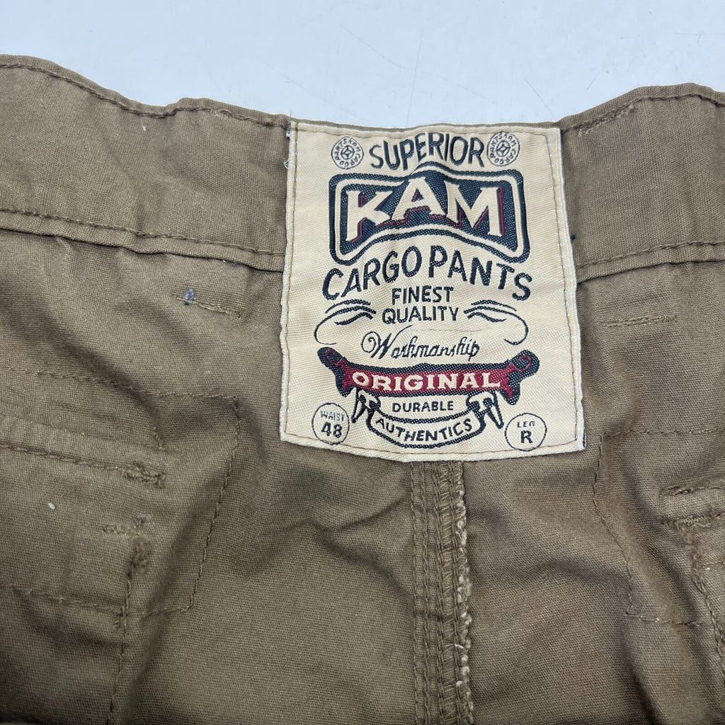 Kam Cargo Trousers Pants with Zip Off Legs Khaki Brown size 48R L32"