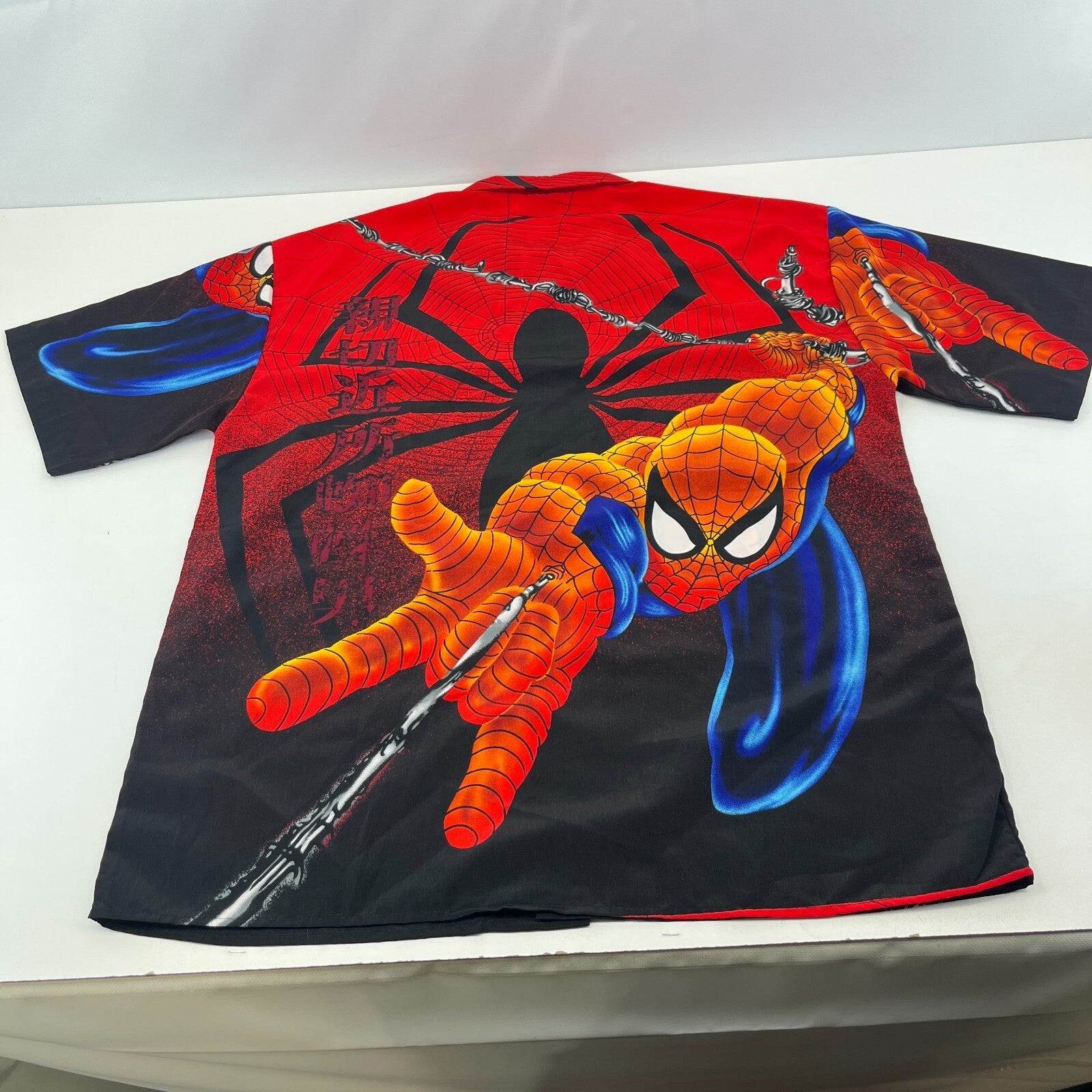 Vintage Spider-Man Shirt Mens size XL Red All Over Print Marvel Movies Y2K