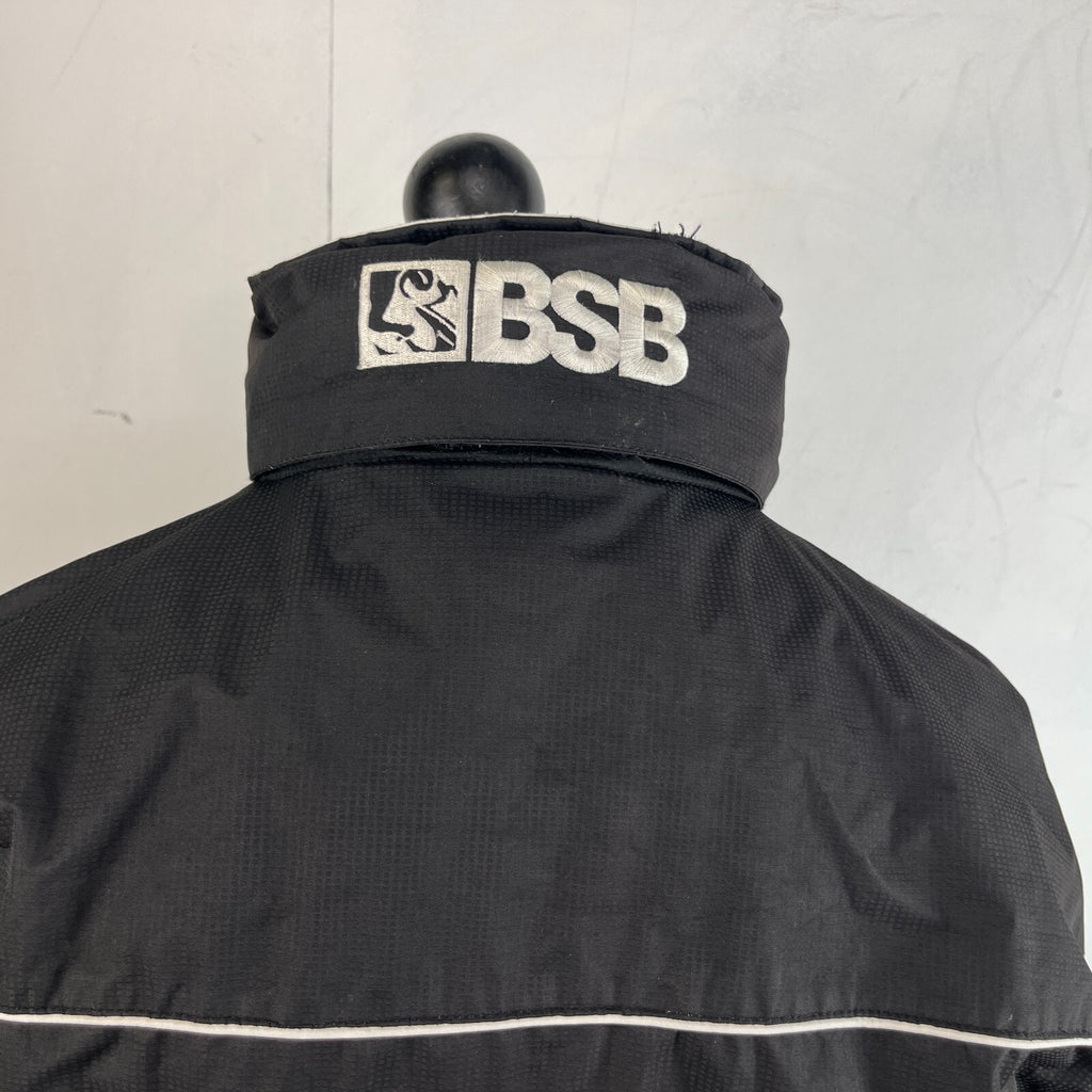 Men's British Superbikes Jacket Black Waterproof Coat with Stow Hood size 2XL