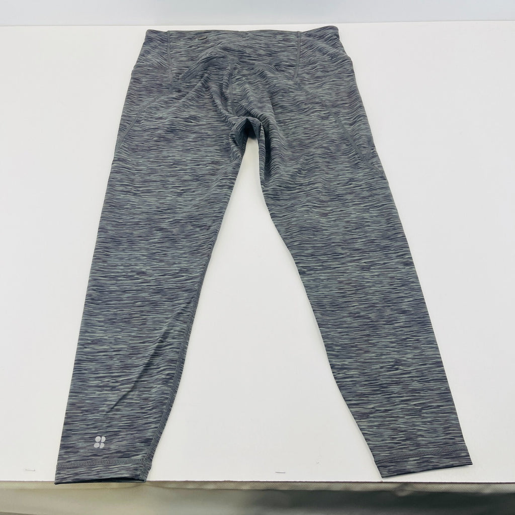 Sweaty Betty Power 7/8 Length Leggings UK L Grey/Green Micro Camo Print Gym Run