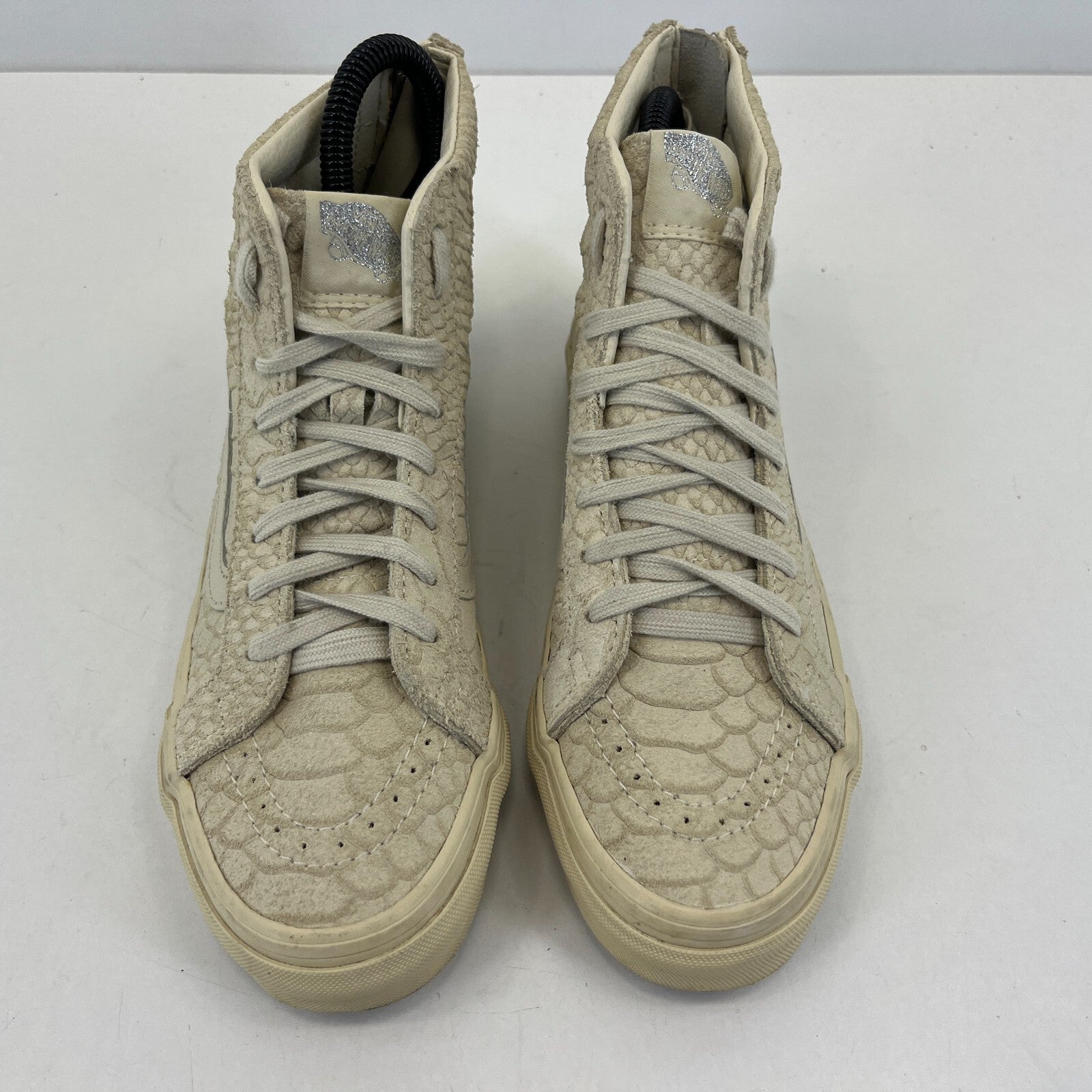 Vans Classic Hi Top Beige Suede Snake Pattern size UK 3.5 EU 36