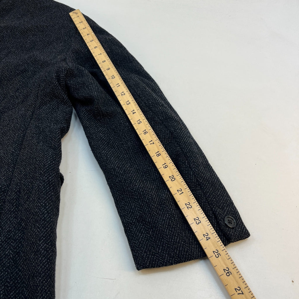 Vintage Hornes of London Mens Wool Overcoat Grey Gannex Cloth 42R Bros