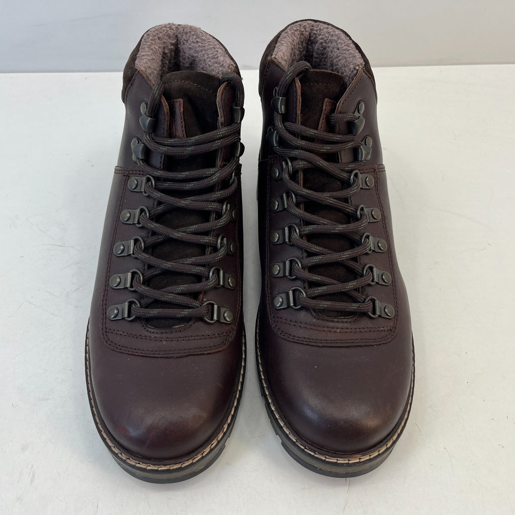 M&S Men's Leather Hiking Ankle Boots Dark Brown Waterproof Shock Resilient UK 7