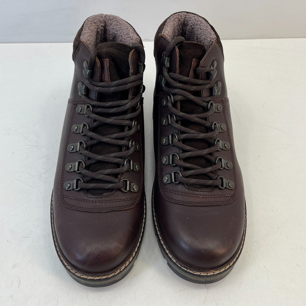 M&S Men's Leather Hiking Ankle Boots Dark Brown Waterproof Shock Resilient UK 7