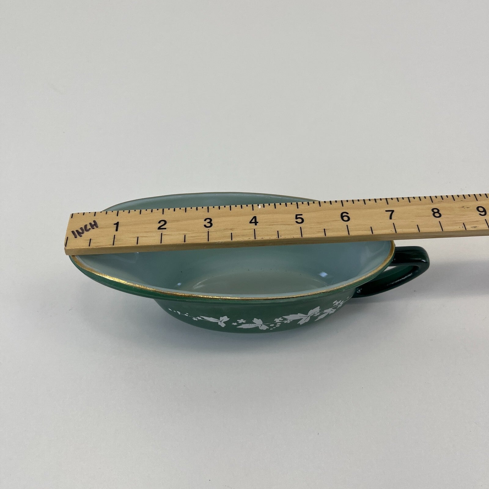 Pyrex Green Hawthorn Gravy Sauce Boat Vintage 1960's Rare JAJ