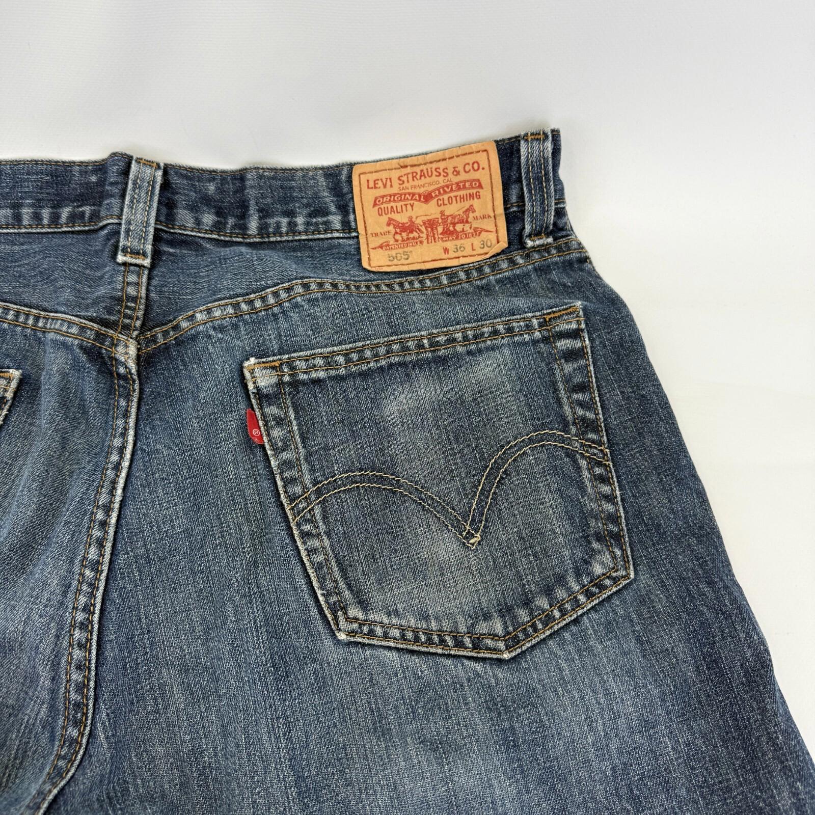 Vintage Levi's 505 Straight Jeans Men's W36" L30" Blue Denim Levi Strauss