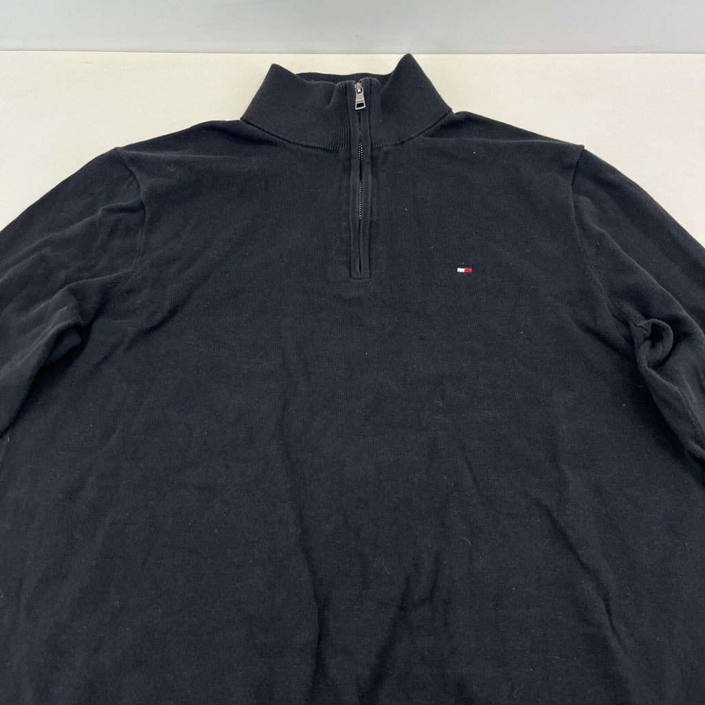 Tommy Hilfiger Women's Knit Turtleneck 1/4 Zip Sweater in Black size Large