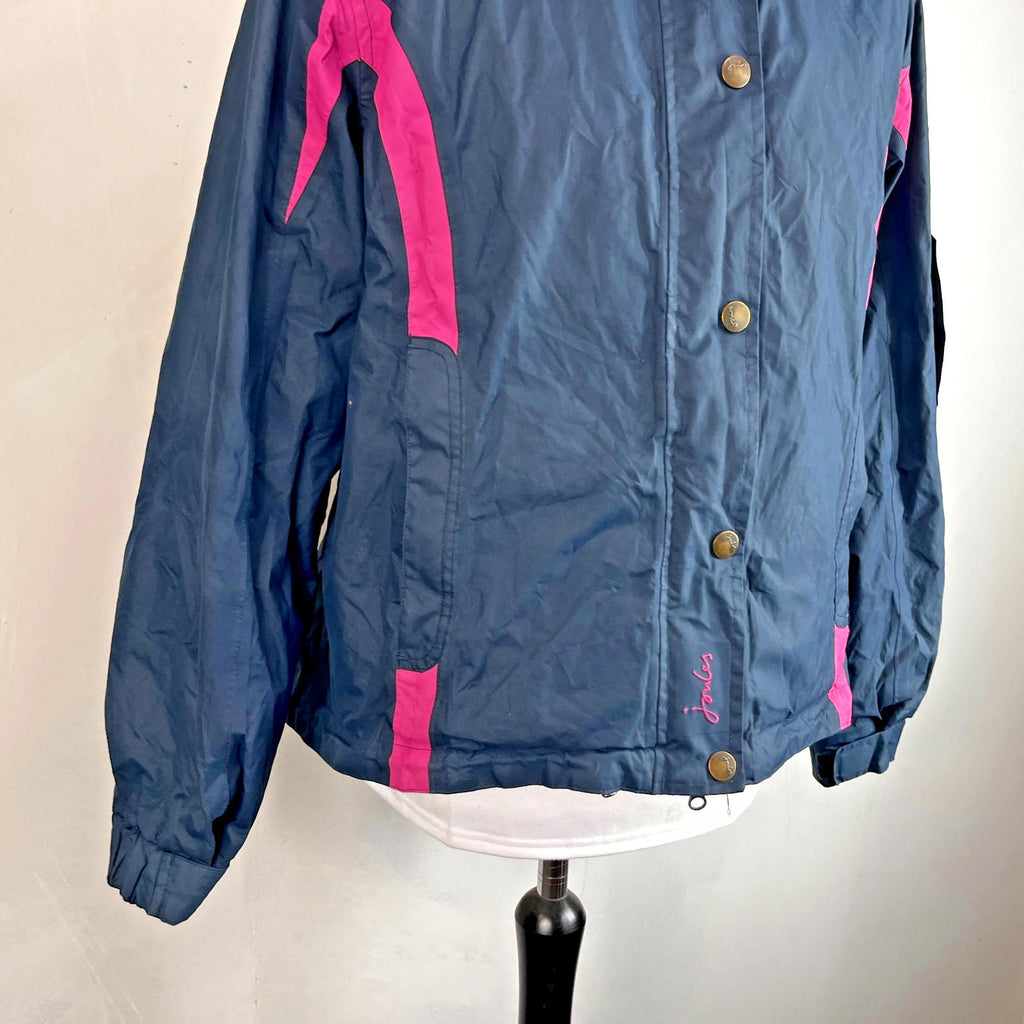 Joules Waterproof Hiking Jacket Raincoat Women’s Size 18 Navy Blue & Pink Coast