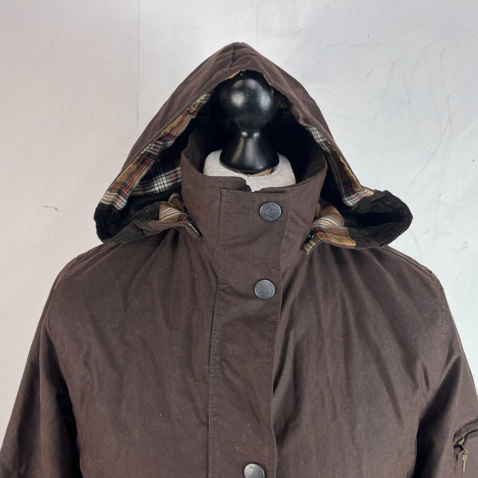Vintage Hunter Outdoor Wax Jacket Womens 14 Brown Country Coat Made in England