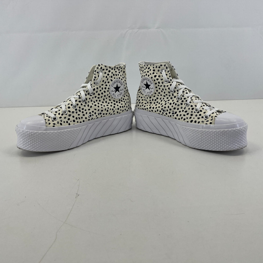 Converse Chuck Taylor All Star Platform Trainers Cheetah Print & White UK size 8