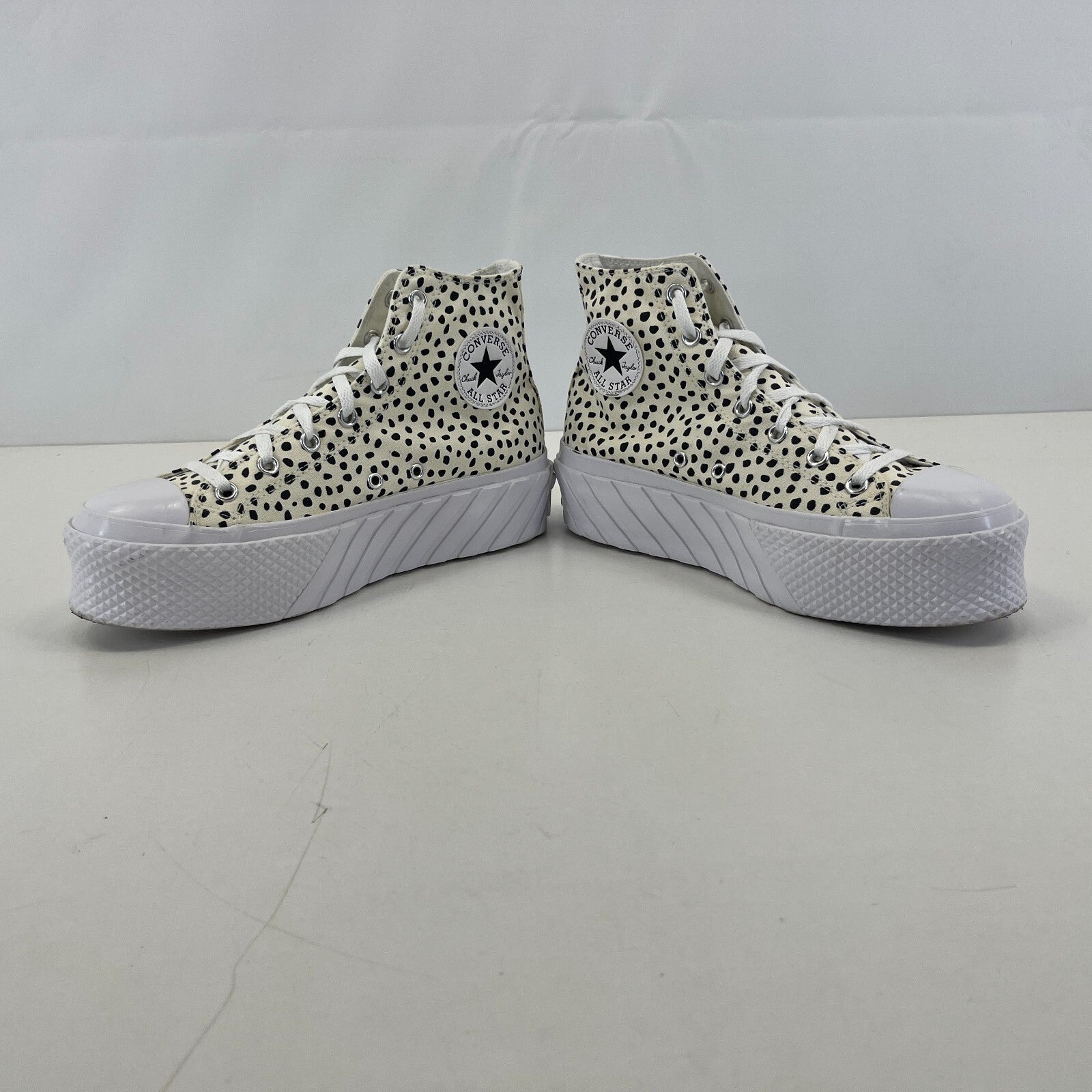 Converse Chuck Taylor All Star Platform Trainers Cheetah Print & White UK size 8