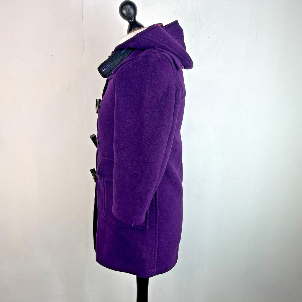 Genuine Gloverall Girls Wool Duffle Coat in Purple age 10 Years - Hooded Toggle