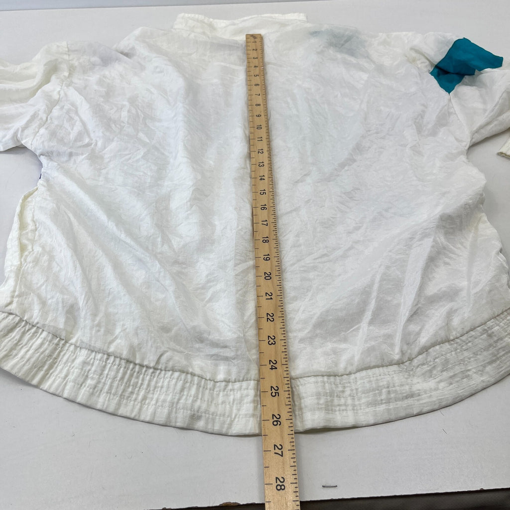 Vintage 80s Longstreet Missy Shell Suit Jacket White Colour Block size 2XL