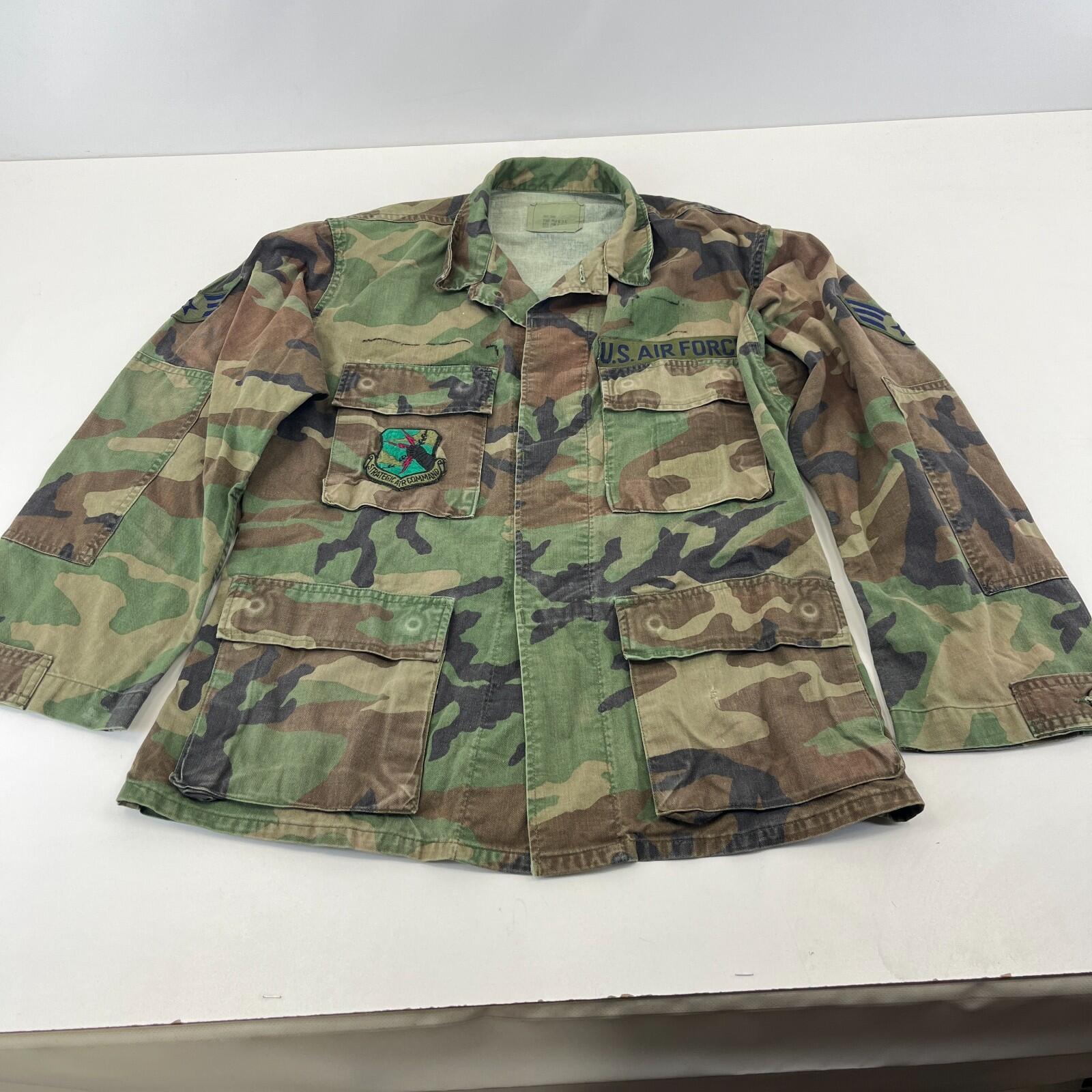 Vtg US Air Force Military Jacket Men's size Small-Short Green Camo Field Army