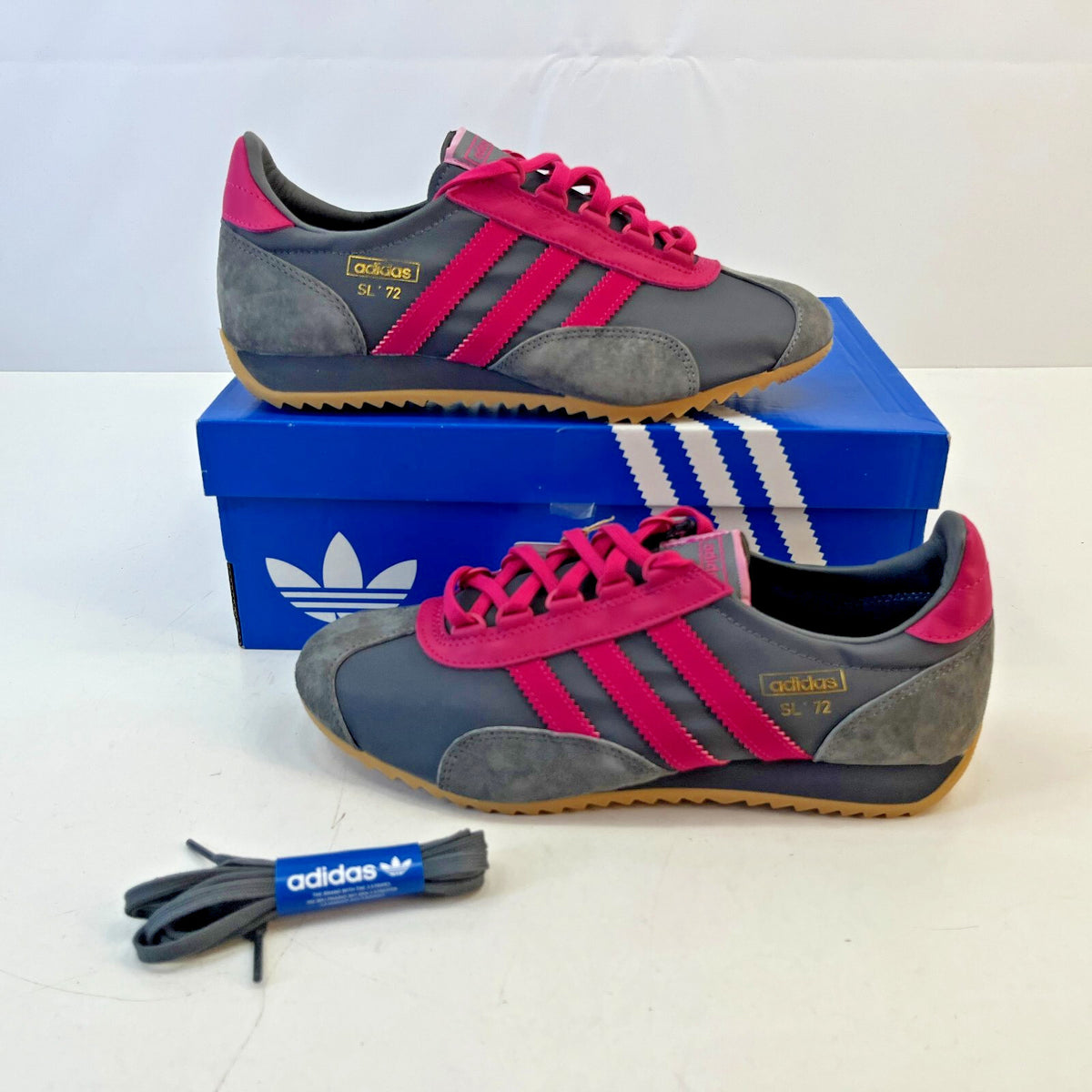 Adidas SL 72 PT KI3287 Grey Pink Trainers size UK 9 EU 43 1/3 Sneakers Shoes New