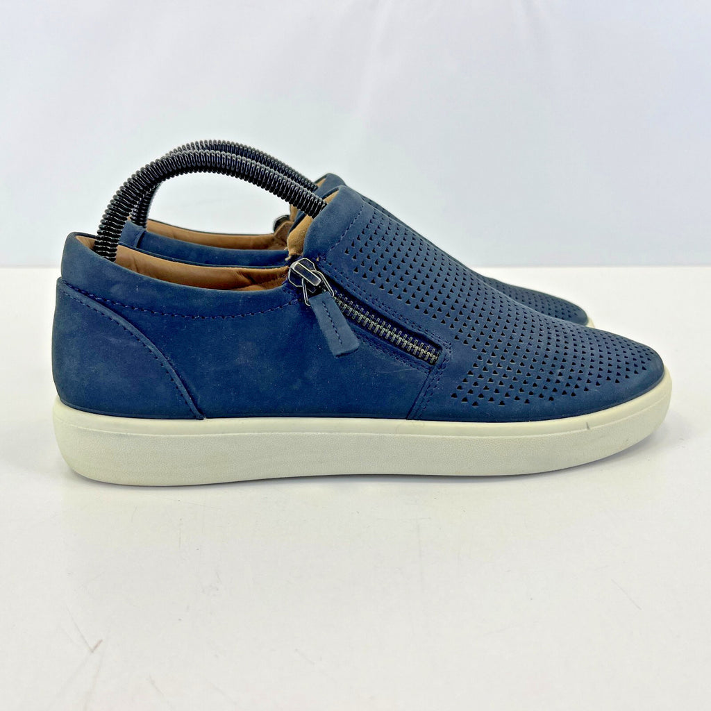 Hotter Daisy Women's Navy Blue Nubuck Perforated Slip On Comfort Shoe UK 5.5 STD